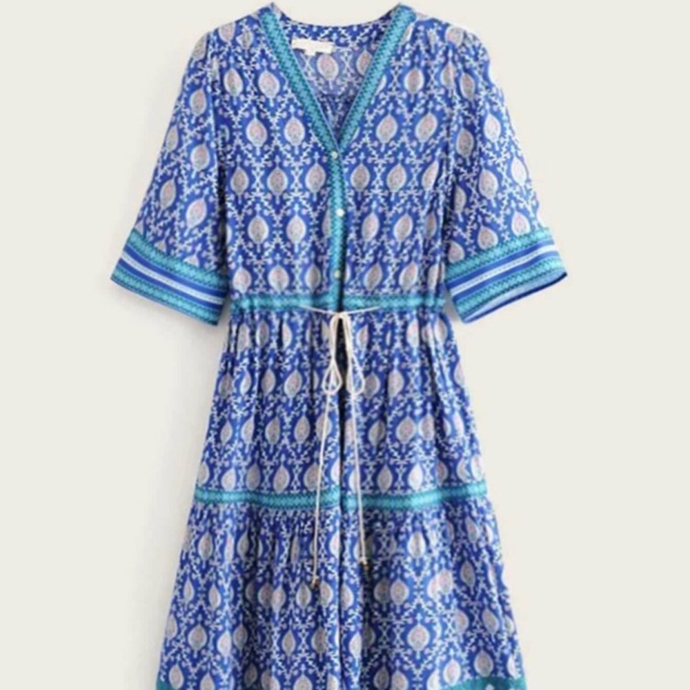 Beautiful Blue Boho Maxi Dress